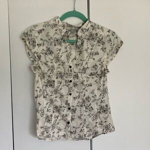 H&M Black Floral Print Blouse